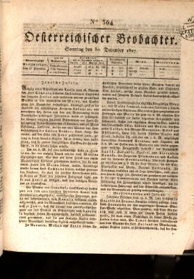 Der Oesterreichische Beobachter Sonntag 30. Dezember 1827