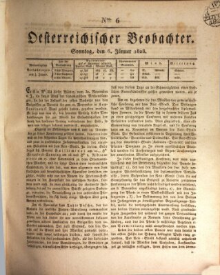 Der Oesterreichische Beobachter Sonntag 6. Januar 1828