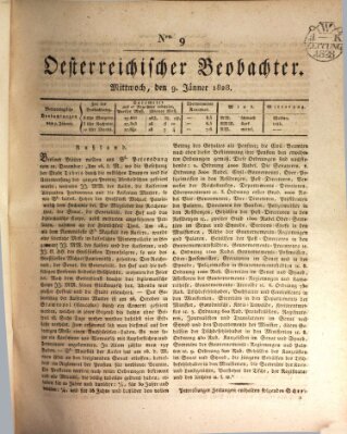 Der Oesterreichische Beobachter Mittwoch 9. Januar 1828