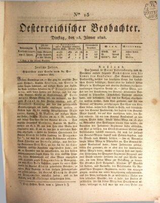 Der Oesterreichische Beobachter Dienstag 15. Januar 1828