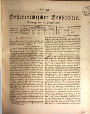 Der Oesterreichische Beobachter Sonntag 20. Januar 1828