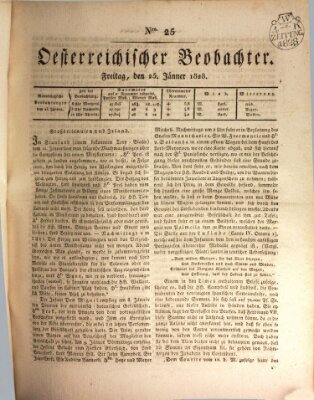 Der Oesterreichische Beobachter Freitag 25. Januar 1828