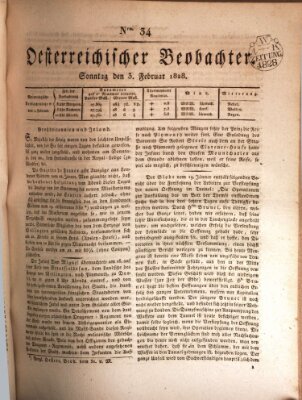 Der Oesterreichische Beobachter Sonntag 3. Februar 1828