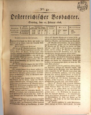 Der Oesterreichische Beobachter Sonntag 10. Februar 1828