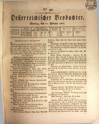 Der Oesterreichische Beobachter Montag 11. Februar 1828