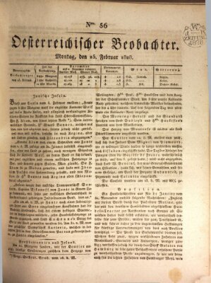 Der Oesterreichische Beobachter Montag 25. Februar 1828