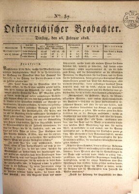 Der Oesterreichische Beobachter Dienstag 26. Februar 1828