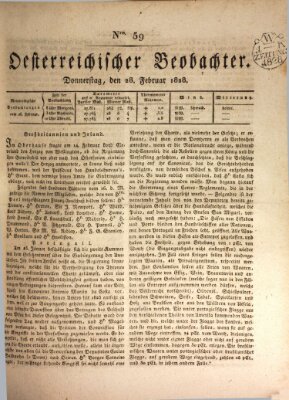 Der Oesterreichische Beobachter Donnerstag 28. Februar 1828