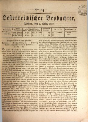 Der Oesterreichische Beobachter Dienstag 4. März 1828