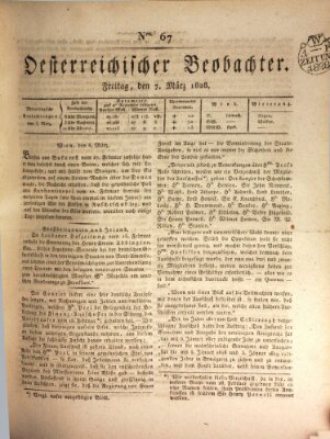 Der Oesterreichische Beobachter Freitag 7. März 1828