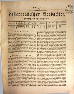 Der Oesterreichische Beobachter Montag 17. März 1828