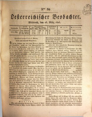 Der Oesterreichische Beobachter Mittwoch 26. März 1828