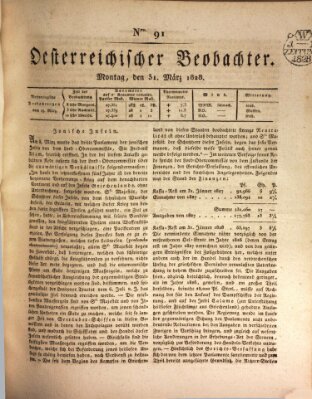 Der Oesterreichische Beobachter Montag 31. März 1828