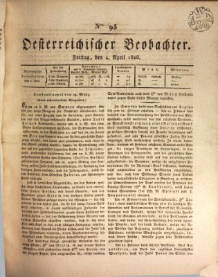 Der Oesterreichische Beobachter Freitag 4. April 1828