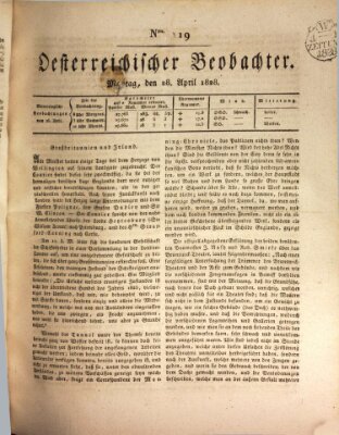 Der Oesterreichische Beobachter Montag 28. April 1828