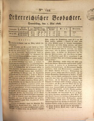 Der Oesterreichische Beobachter Donnerstag 1. Mai 1828