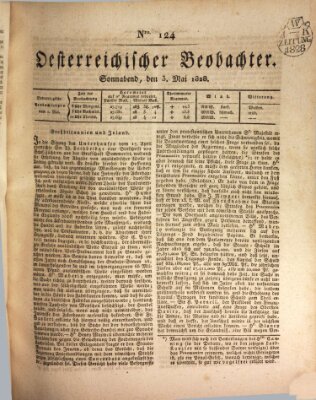 Der Oesterreichische Beobachter Samstag 3. Mai 1828