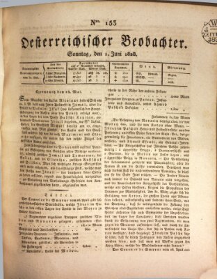 Der Oesterreichische Beobachter Sonntag 1. Juni 1828