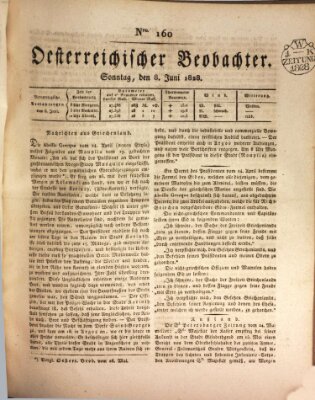 Der Oesterreichische Beobachter Sonntag 8. Juni 1828