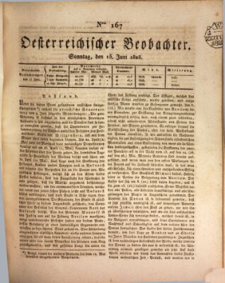 Der Oesterreichische Beobachter Sonntag 15. Juni 1828