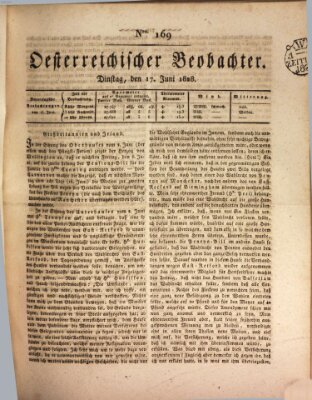 Der Oesterreichische Beobachter Dienstag 17. Juni 1828