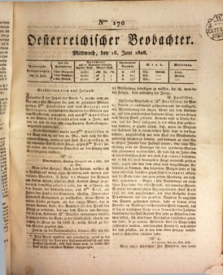 Der Oesterreichische Beobachter Mittwoch 18. Juni 1828