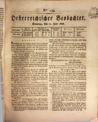 Der Oesterreichische Beobachter Sonntag 22. Juni 1828