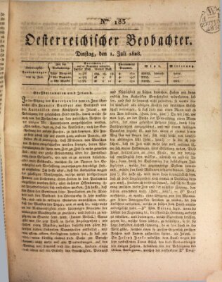 Der Oesterreichische Beobachter Dienstag 1. Juli 1828