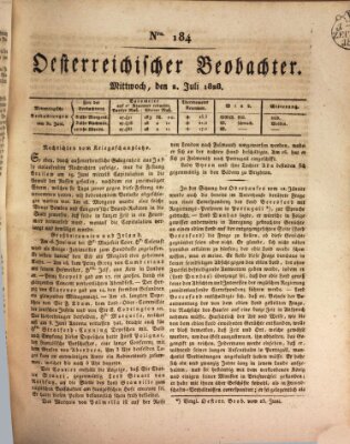 Der Oesterreichische Beobachter Mittwoch 2. Juli 1828