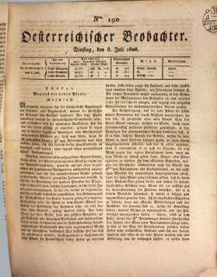 Der Oesterreichische Beobachter Dienstag 8. Juli 1828