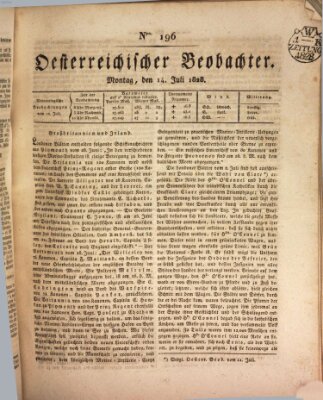 Der Oesterreichische Beobachter Montag 14. Juli 1828