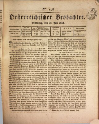 Der Oesterreichische Beobachter Mittwoch 16. Juli 1828