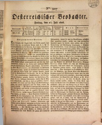 Der Oesterreichische Beobachter Freitag 25. Juli 1828