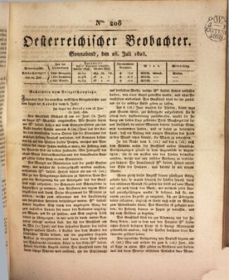 Der Oesterreichische Beobachter Samstag 26. Juli 1828