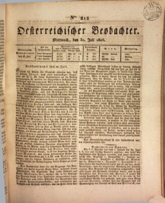 Der Oesterreichische Beobachter Mittwoch 30. Juli 1828