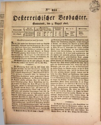 Der Oesterreichische Beobachter Samstag 9. August 1828