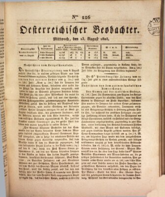 Der Oesterreichische Beobachter Mittwoch 13. August 1828