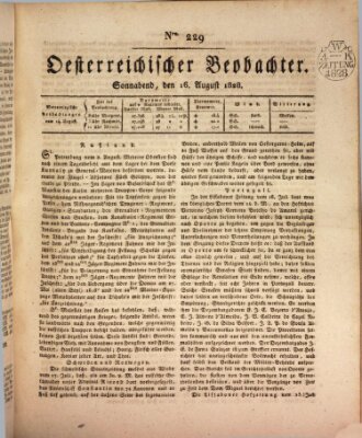 Der Oesterreichische Beobachter Samstag 16. August 1828