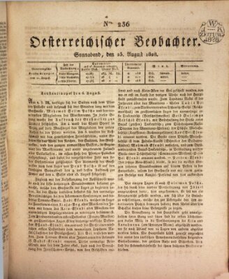 Der Oesterreichische Beobachter Samstag 23. August 1828