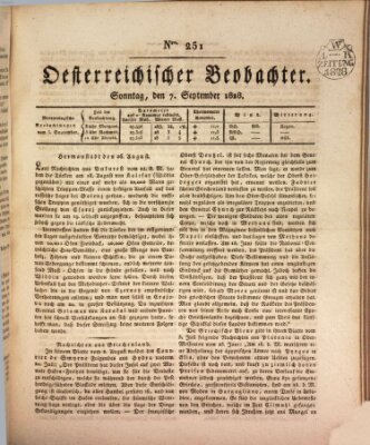 Der Oesterreichische Beobachter Sonntag 7. September 1828