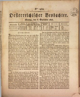 Der Oesterreichische Beobachter Montag 8. September 1828