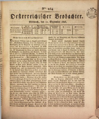 Der Oesterreichische Beobachter Mittwoch 10. September 1828