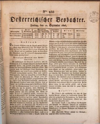 Der Oesterreichische Beobachter Freitag 12. September 1828