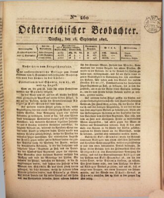 Der Oesterreichische Beobachter Dienstag 16. September 1828