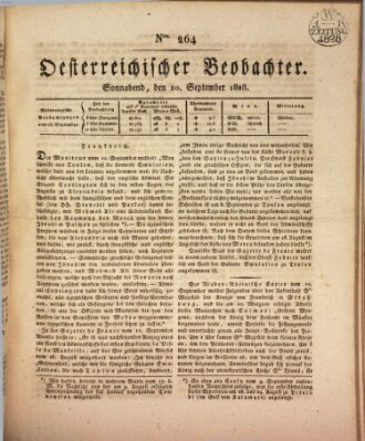 Der Oesterreichische Beobachter Samstag 20. September 1828