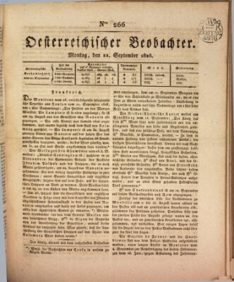 Der Oesterreichische Beobachter Montag 22. September 1828