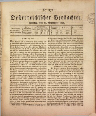 Der Oesterreichische Beobachter Montag 29. September 1828