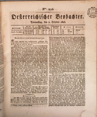 Der Oesterreichische Beobachter Donnerstag 2. Oktober 1828