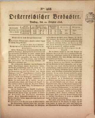 Der Oesterreichische Beobachter Dienstag 14. Oktober 1828