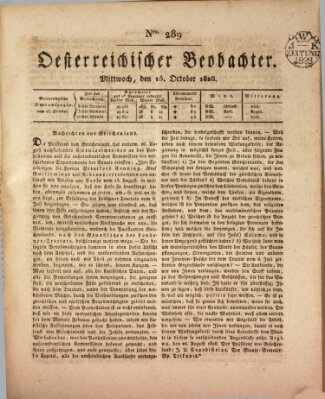 Der Oesterreichische Beobachter Mittwoch 15. Oktober 1828